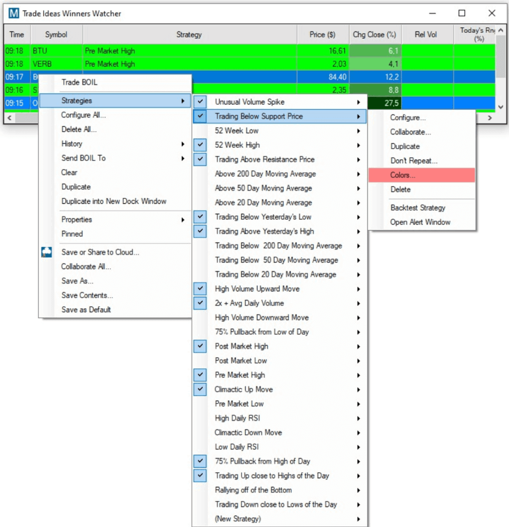 Trade Ideas Scanner